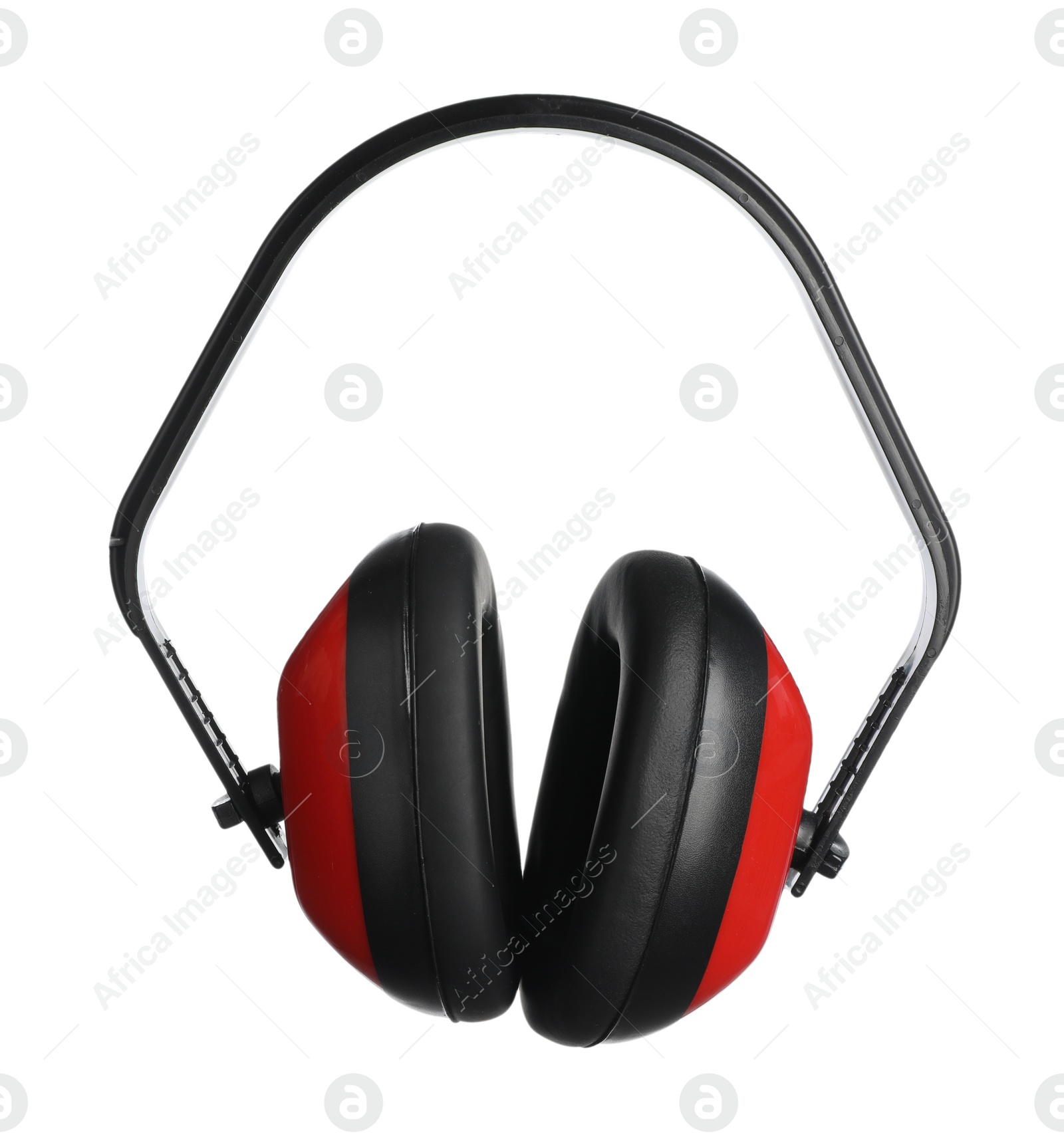 Photo of Protective headphones isolated on white. Safety equipment