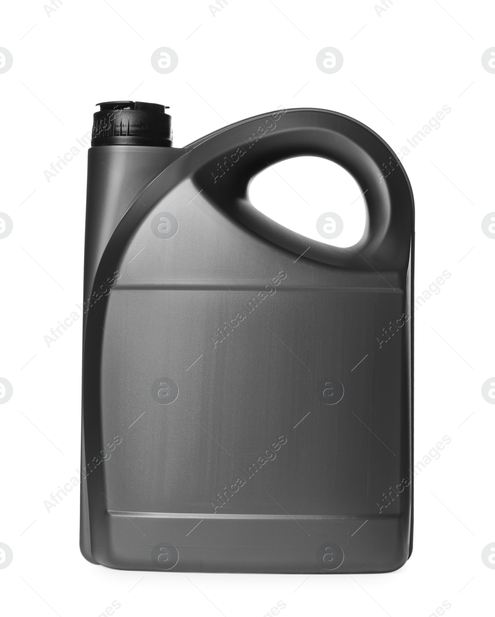 Photo of Motor oil in black canister isolated on white