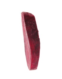 Slice of ripe beet on white background