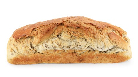 Photo of Freshly baked sourdough bread isolated on white