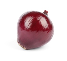 Photo of Fresh whole red onion on white background