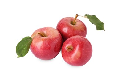 Photo of Fresh ripe red apples isolated on white