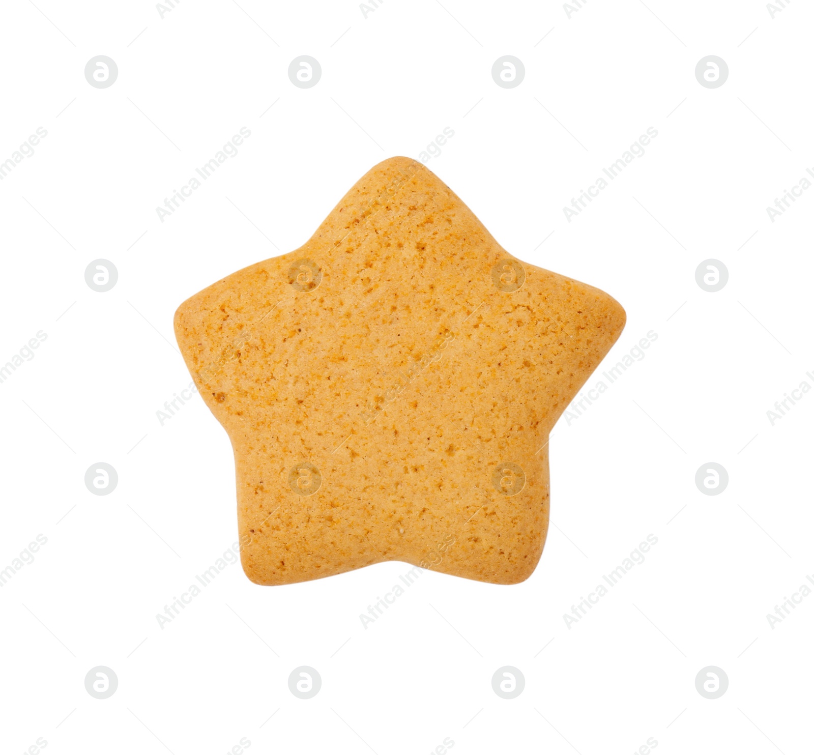 Photo of Tasty star shaped Christmas cookie isolated on white, top view