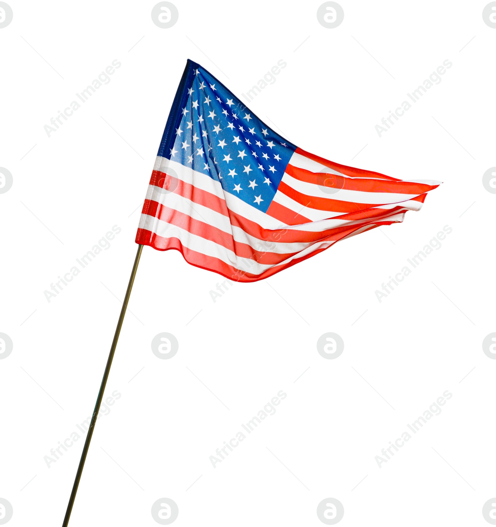 Photo of Flag of USA isolated on white. National symbol