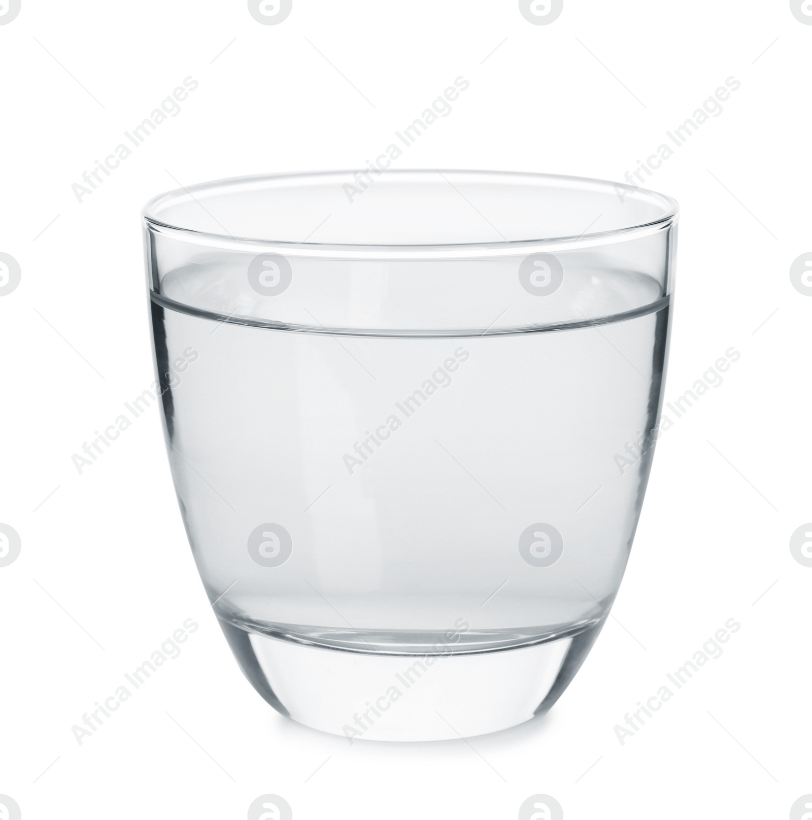 Photo of Glass with fresh water on white background