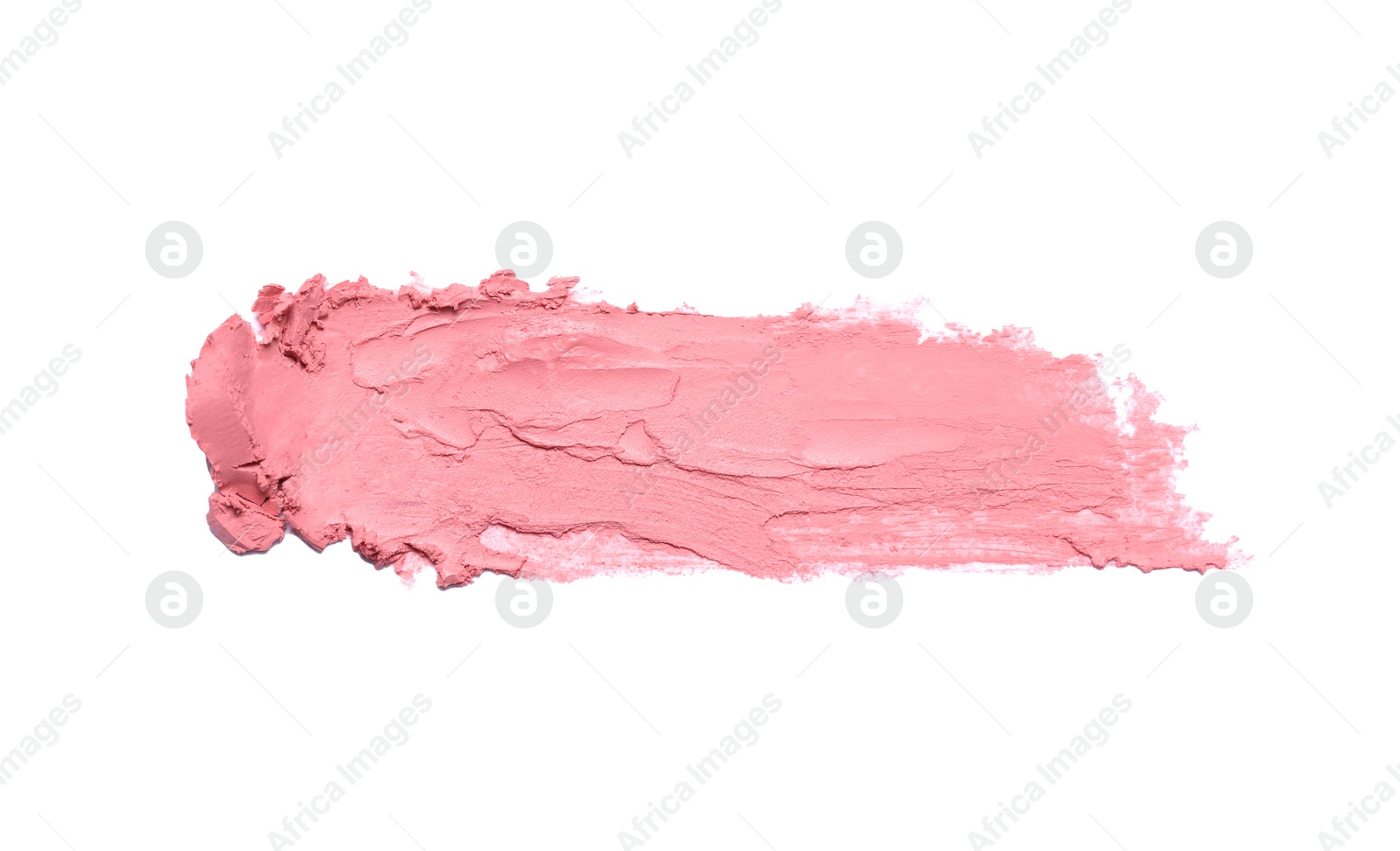 Photo of Smear of beautiful lipstick on white background, top view