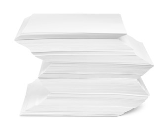 Stack of paper sheets isolated on white