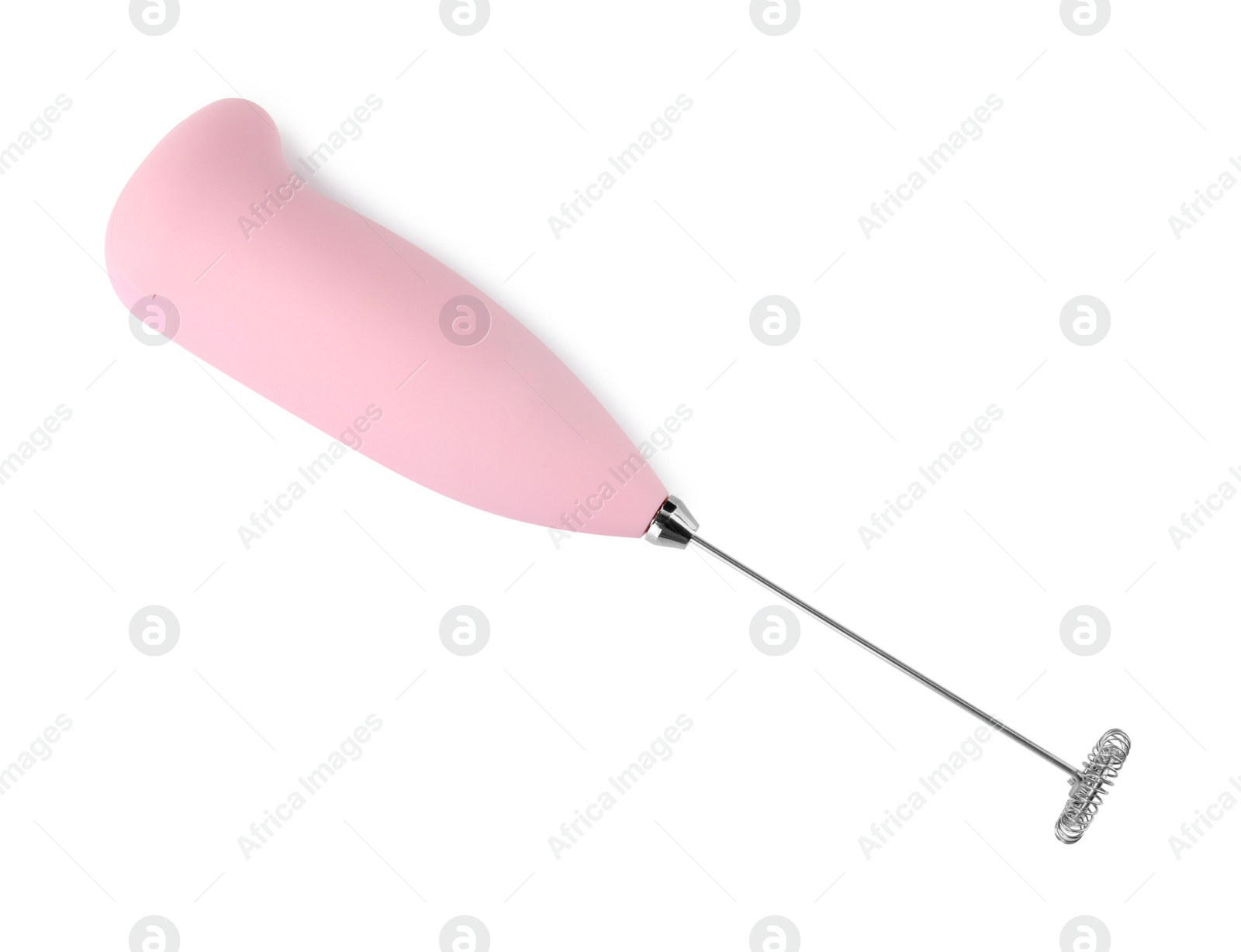 Photo of One milk frother wand isolated on white, top view