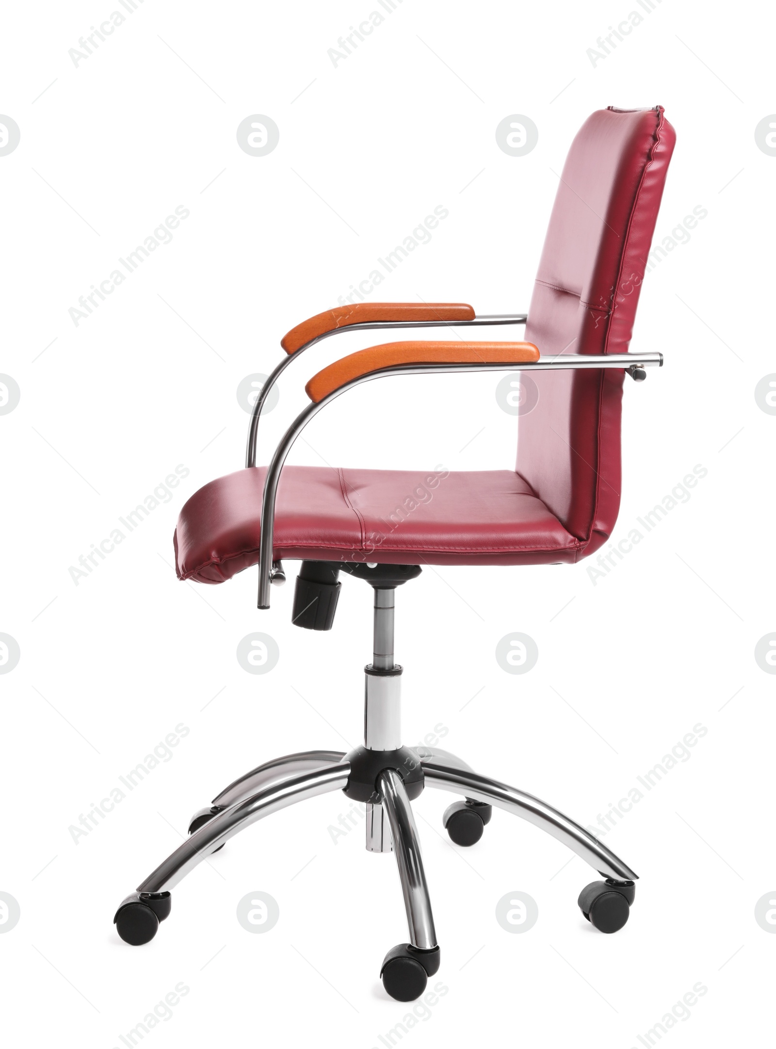 Photo of Comfortable leather office chair isolated on white