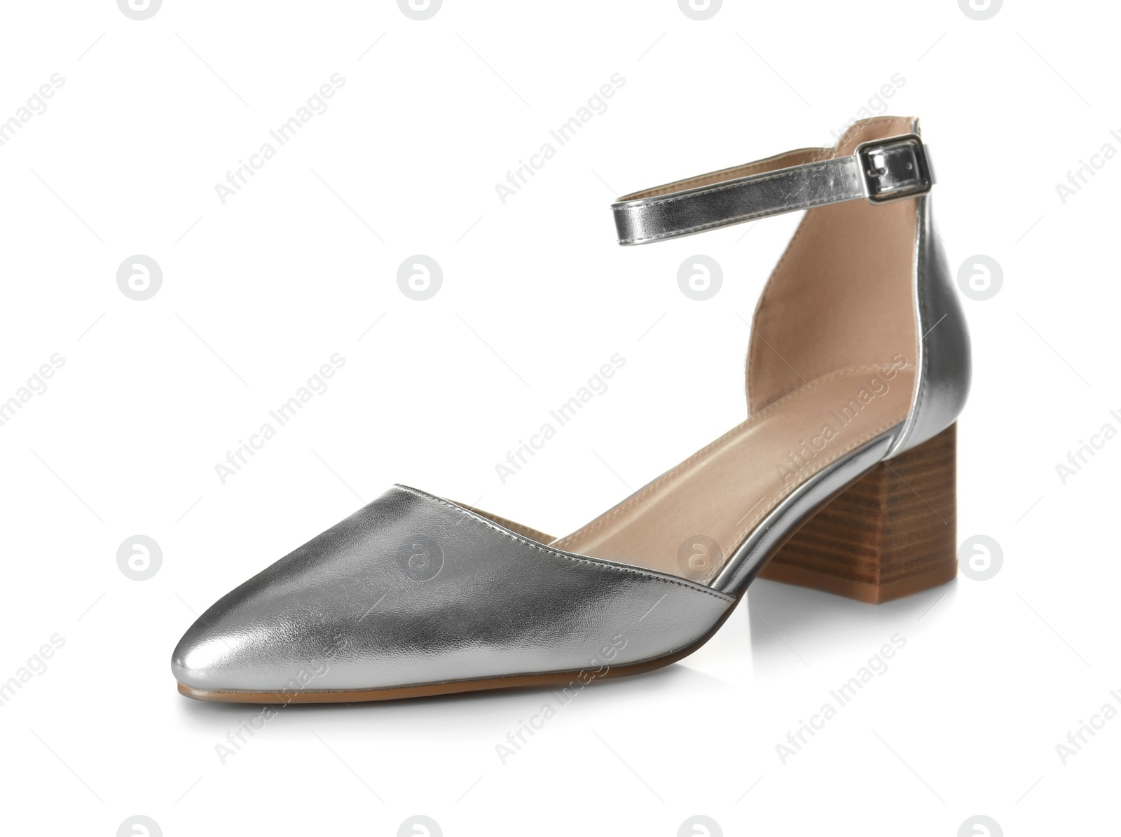 Photo of Female shoe on white background