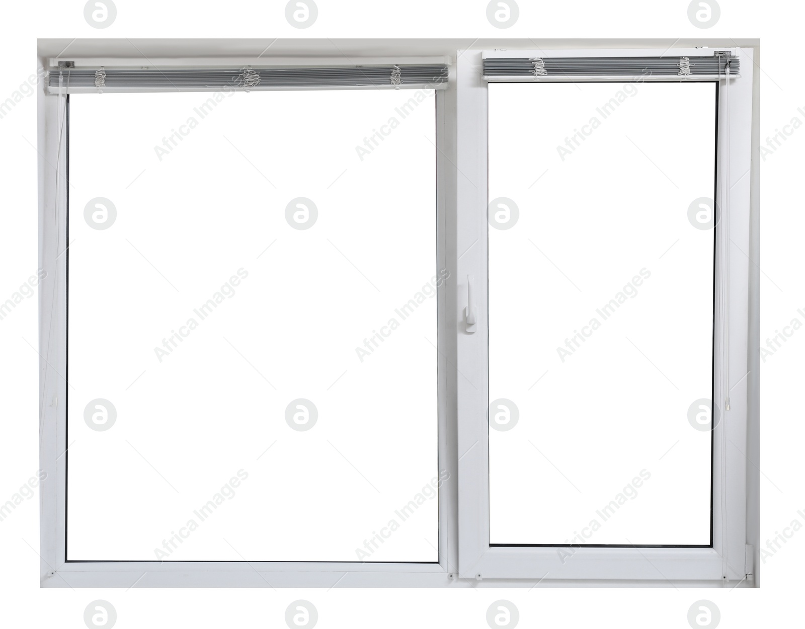 Image of Modern open plastic window on white background