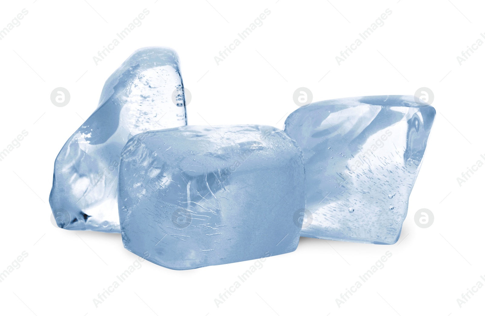 Photo of Pieces of crushed ice isolated on white