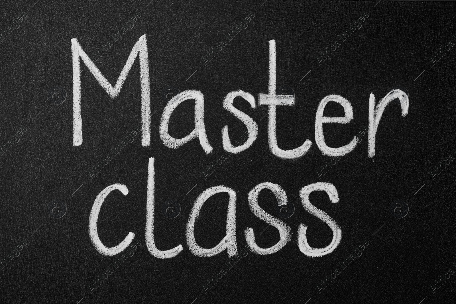 Photo of Words Master Class written with white chalk on blackboard