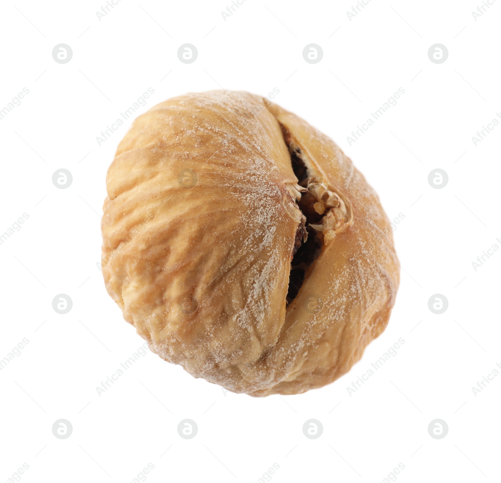 Photo of One tasty dried fig isolated on white