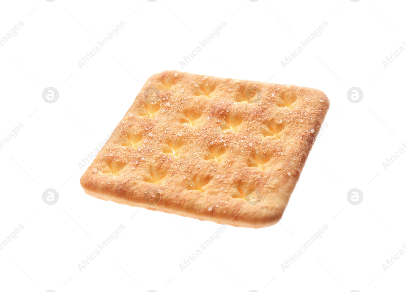 Photo of Crispy cracker isolated on white. Delicious snack