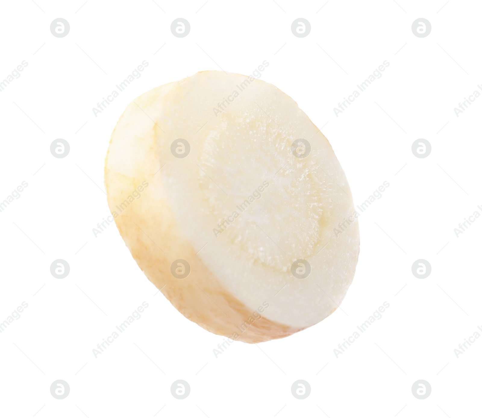 Photo of Slice of raw parsley root isolated on white