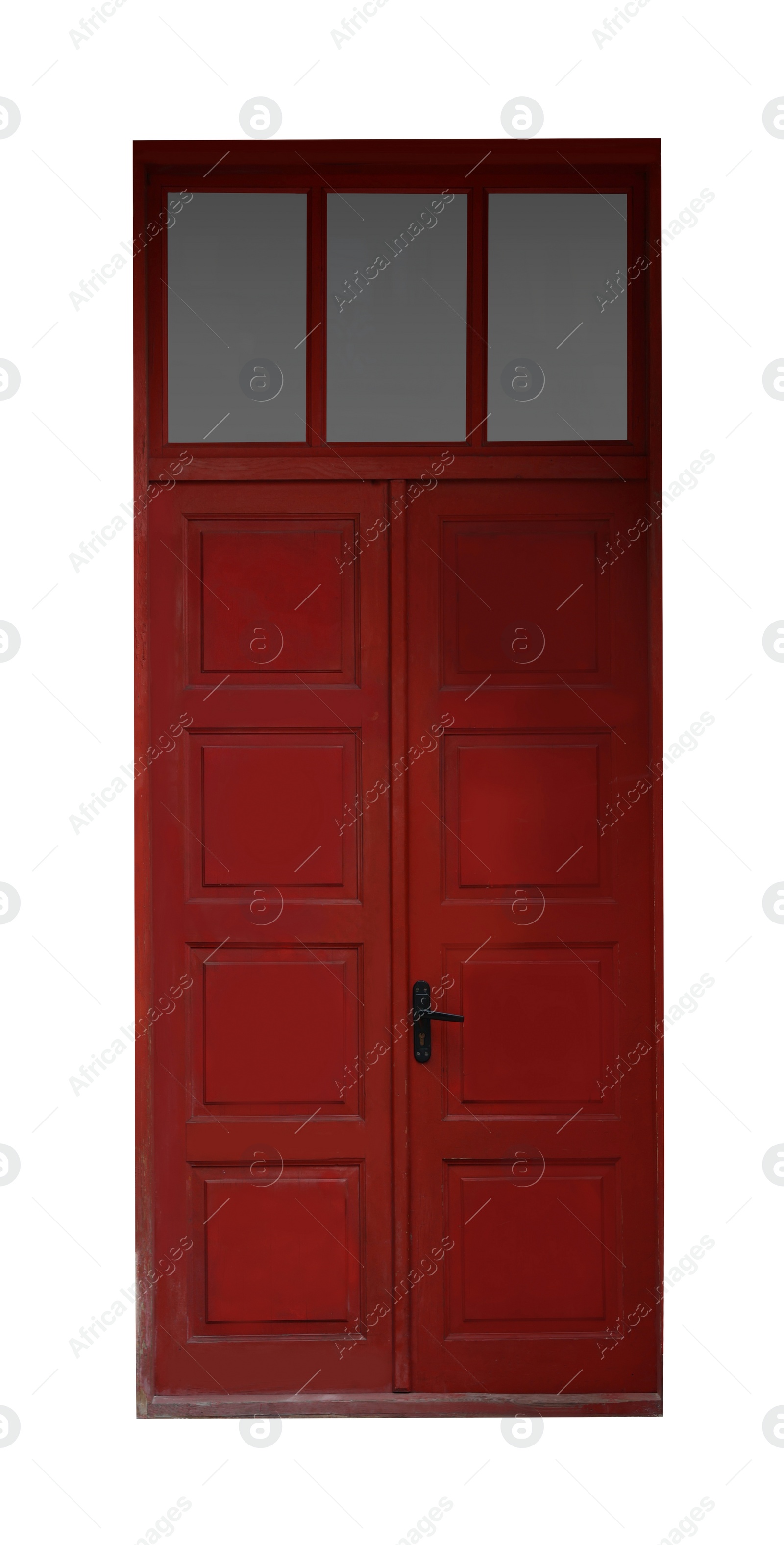 Image of Beautiful stylish wooden door isolated on white