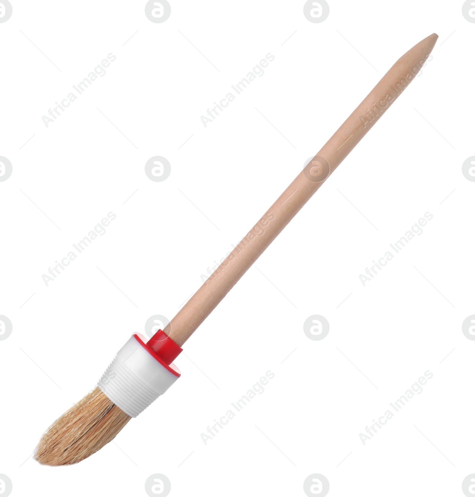 Photo of New paint brush on white background. Decorating tool