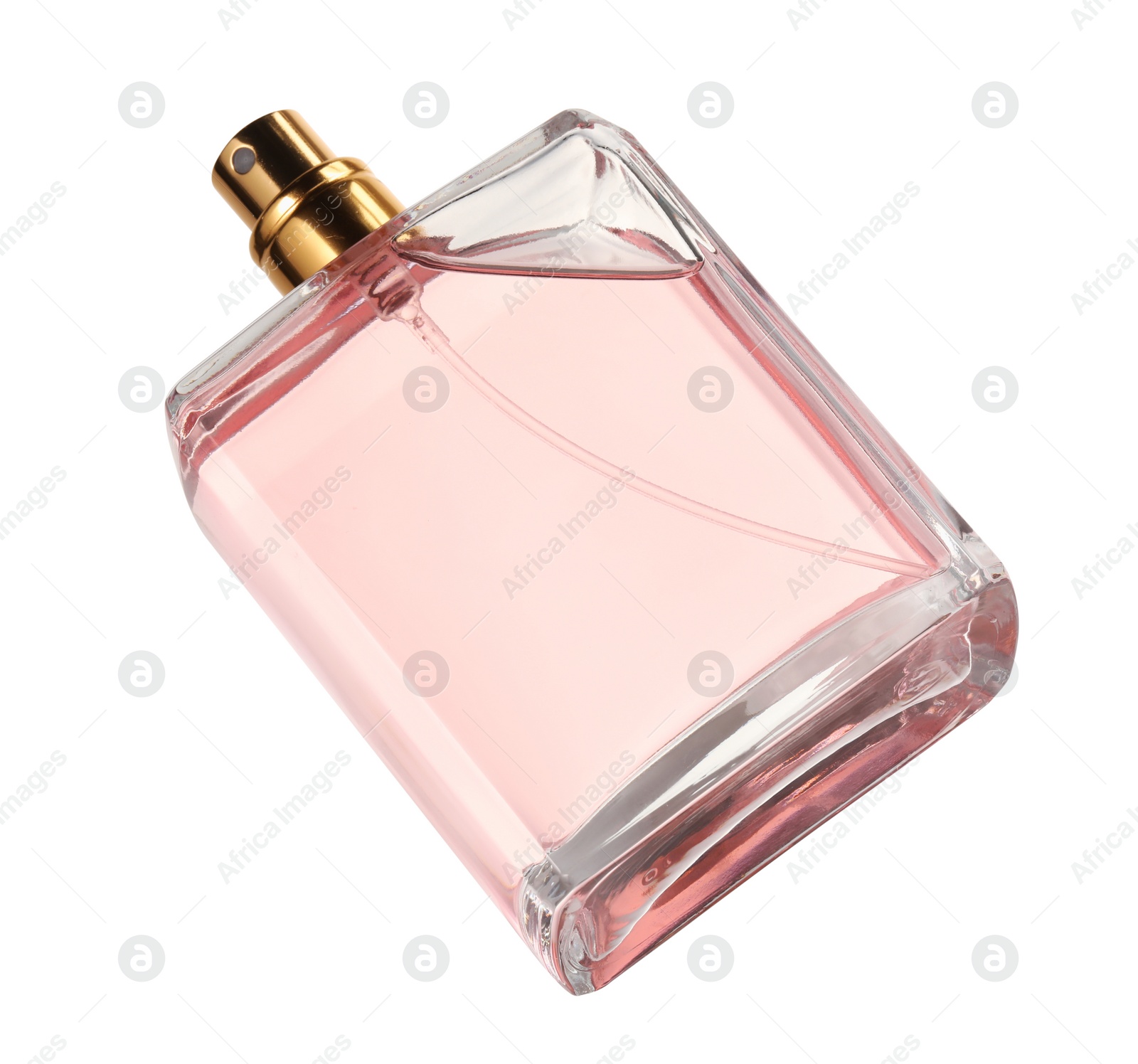 Photo of Luxury women`s perfume in bottle isolated on white