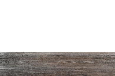 Photo of Empty wooden table on white background. Mockup for design