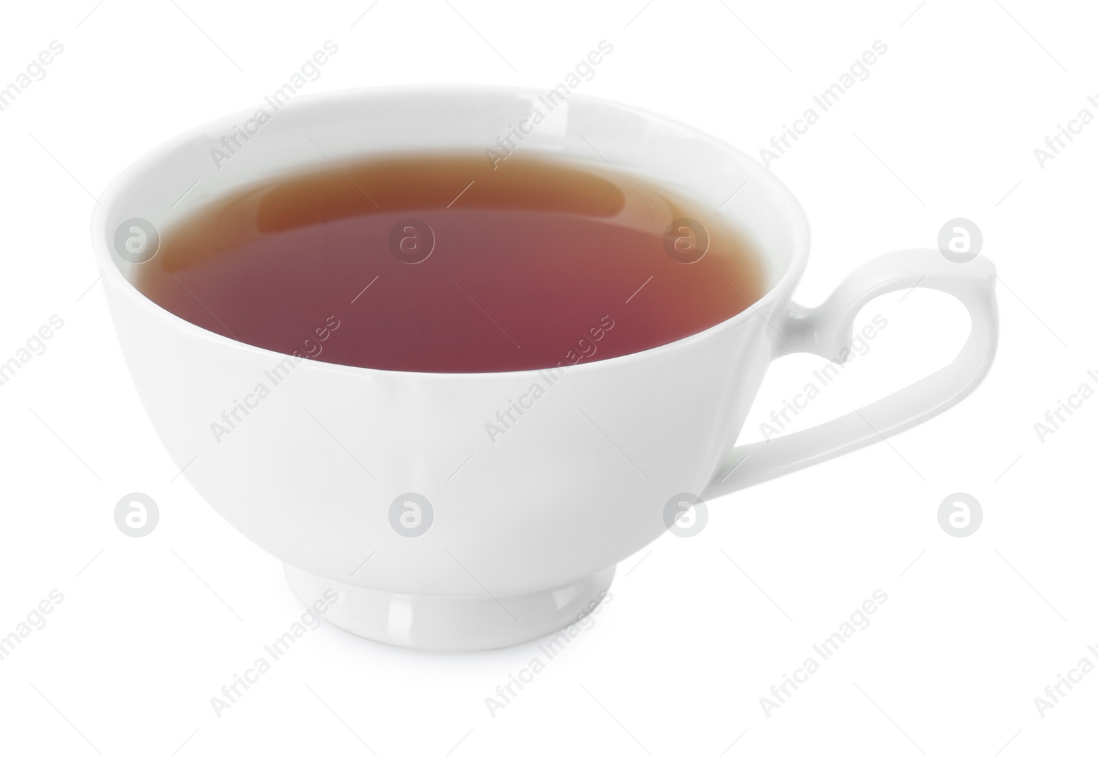 Photo of Tasty tea in cup isolated on white