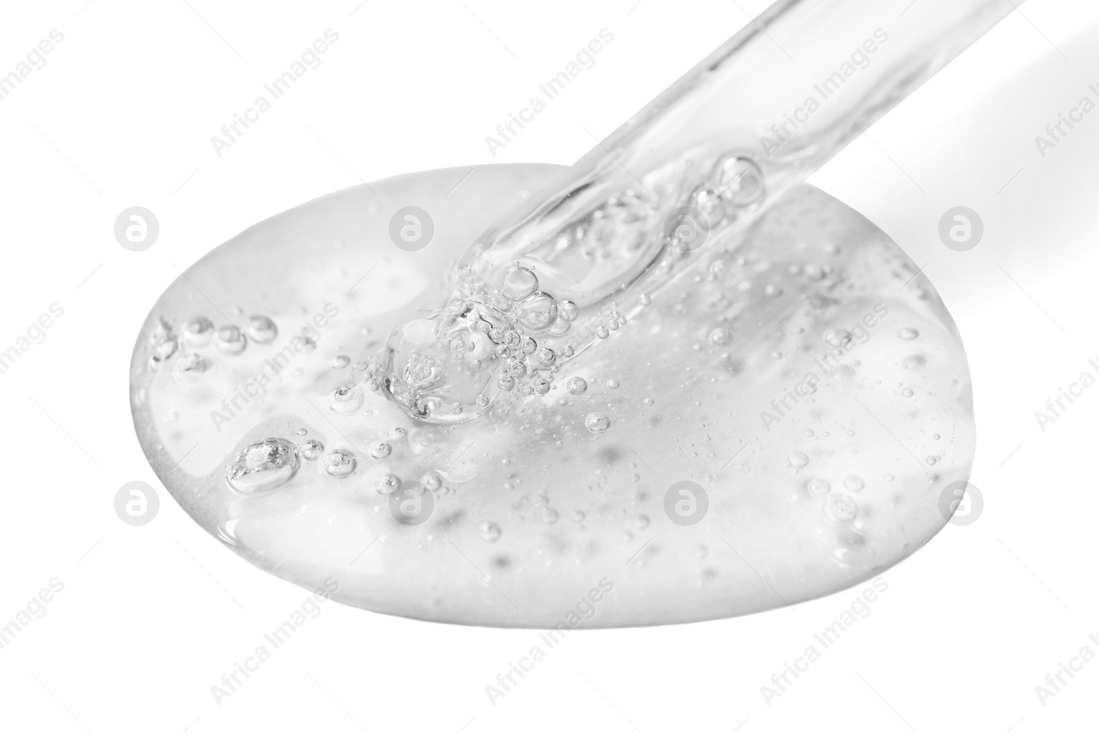 Image of Dropper with serum on white background. Skin care product