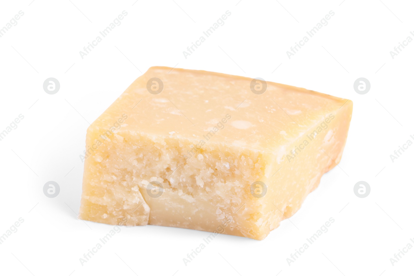 Photo of Piece of delicious parmesan cheese isolated on white