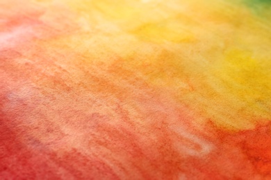 Photo of Abstract colorful background, closeup. Painted sheet of paper