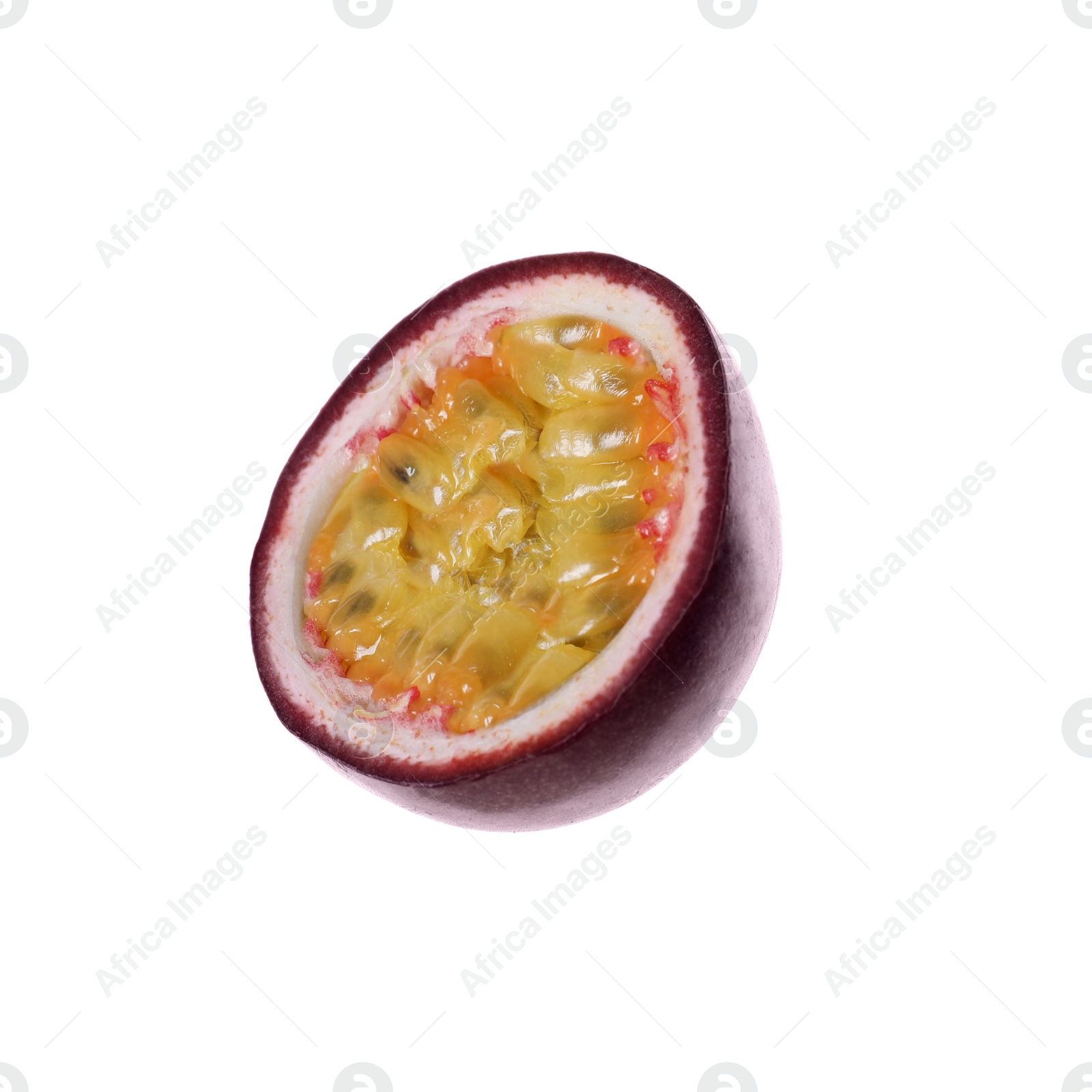 Photo of Half of passion fruit isolated on white