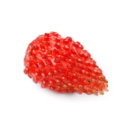 Photo of One ripe wild strawberry isolated on white