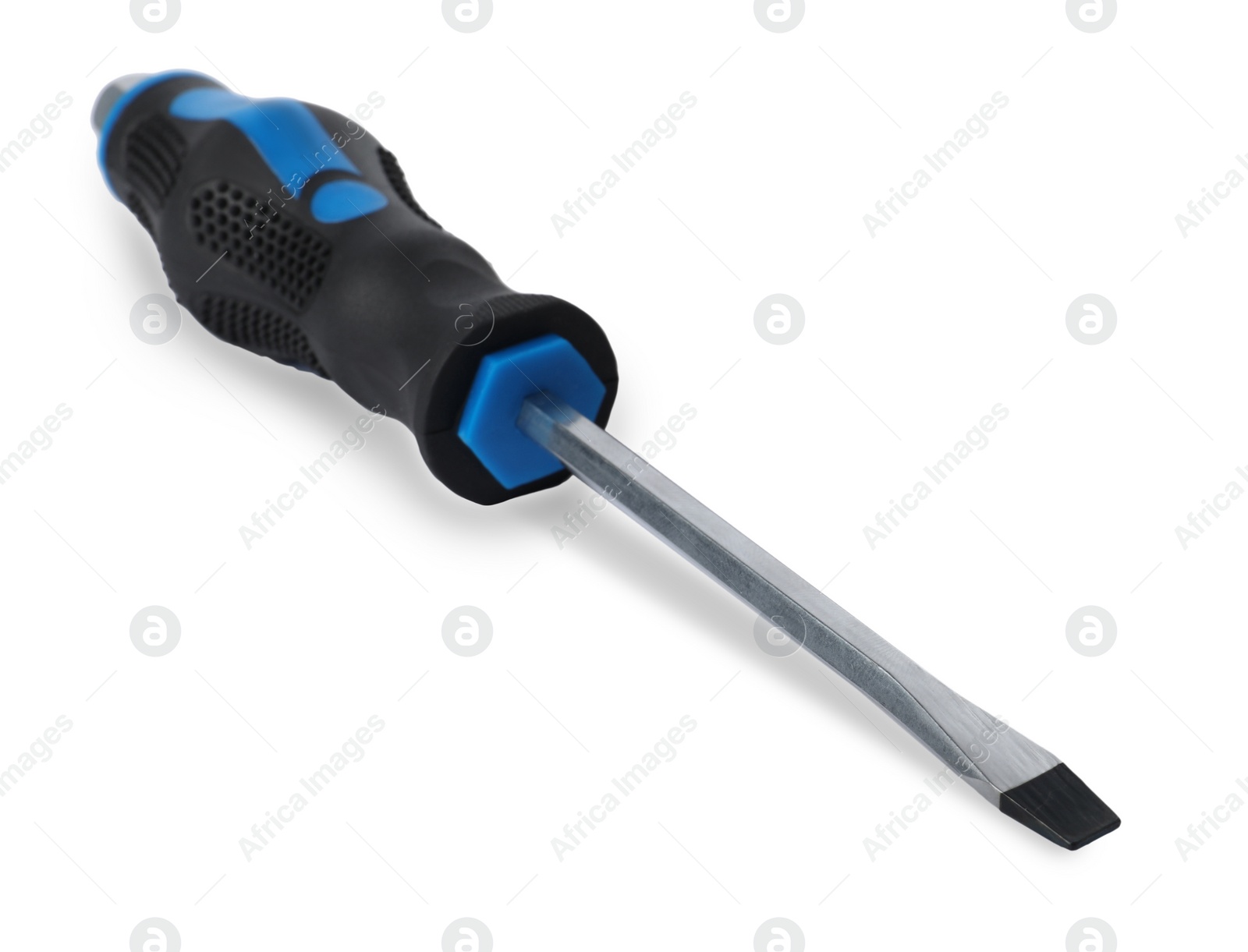 Photo of One screwdriver with color handle isolated on white