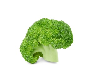 Photo of Fresh raw green broccoli isolated on white