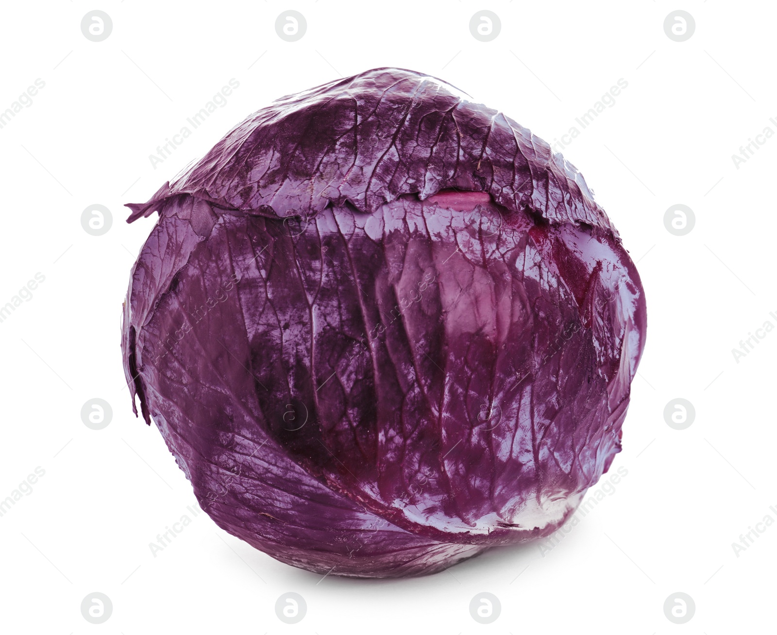 Photo of Fresh ripe red cabbage isolated on white