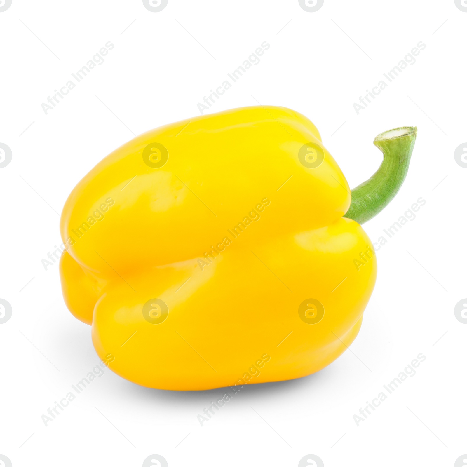 Photo of Ripe yellow bell pepper isolated on white