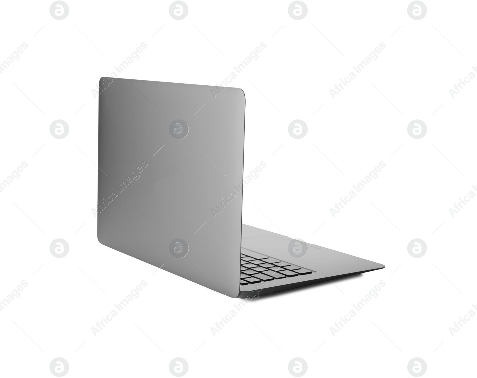 Photo of One laptop isolated on white. Modern technology