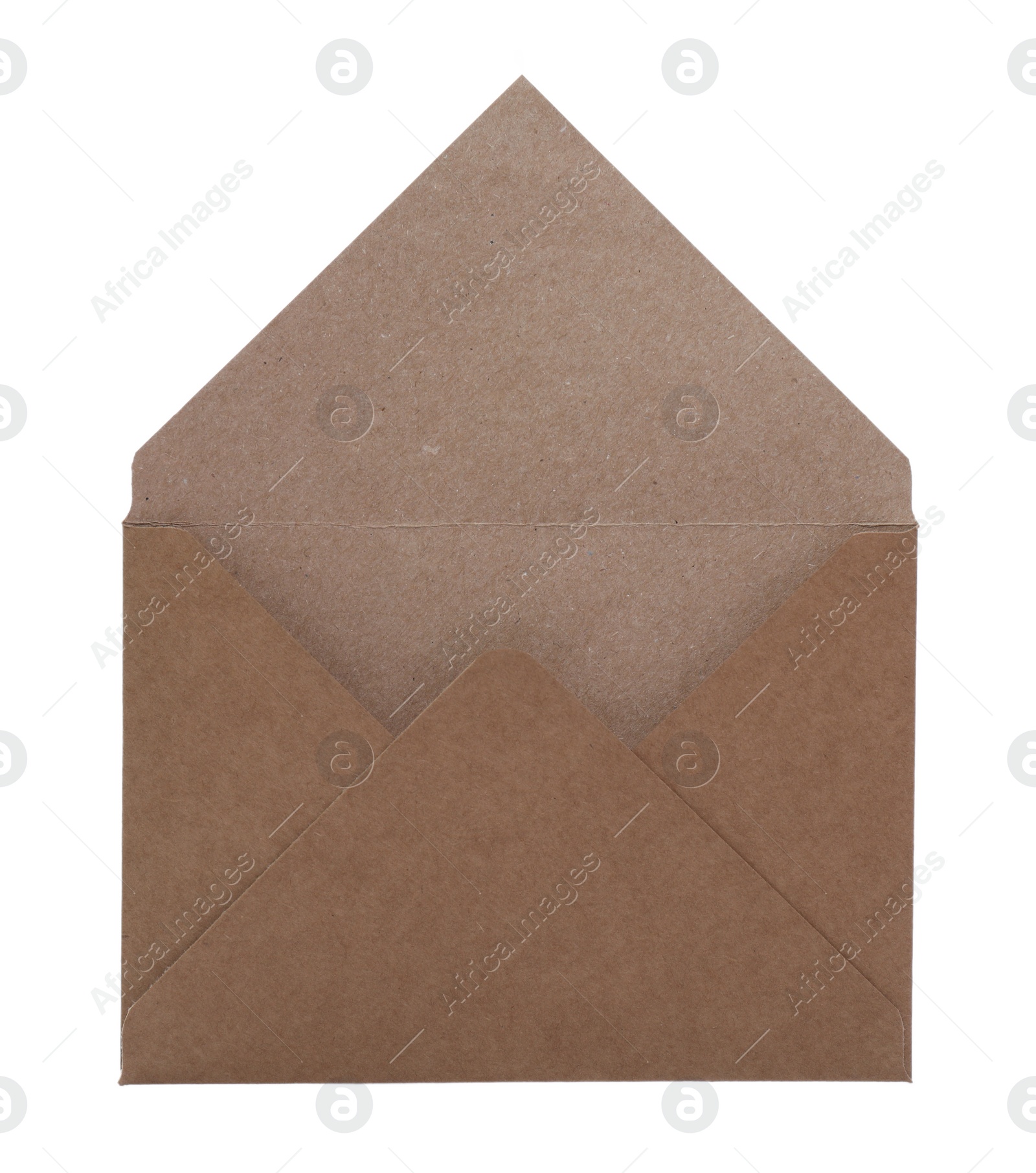 Photo of One open letter envelope isolated on white