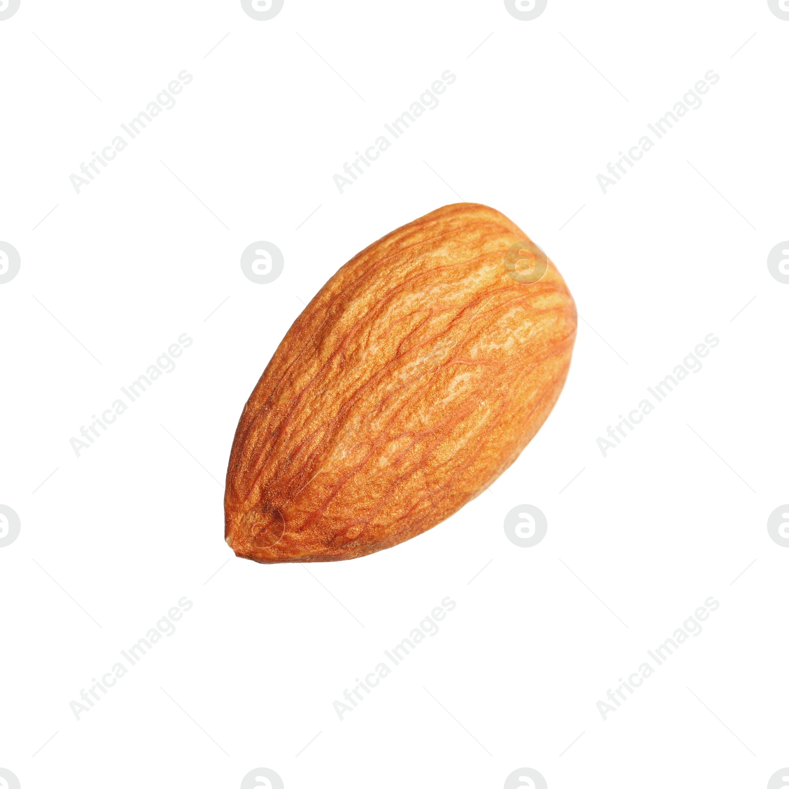 Photo of Organic almond nut isolated on white. Healthy snack