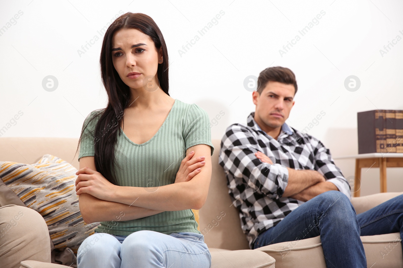 Photo of Couple with problems in relationship at home