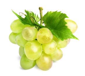 Fresh ripe juicy grapes isolated on white