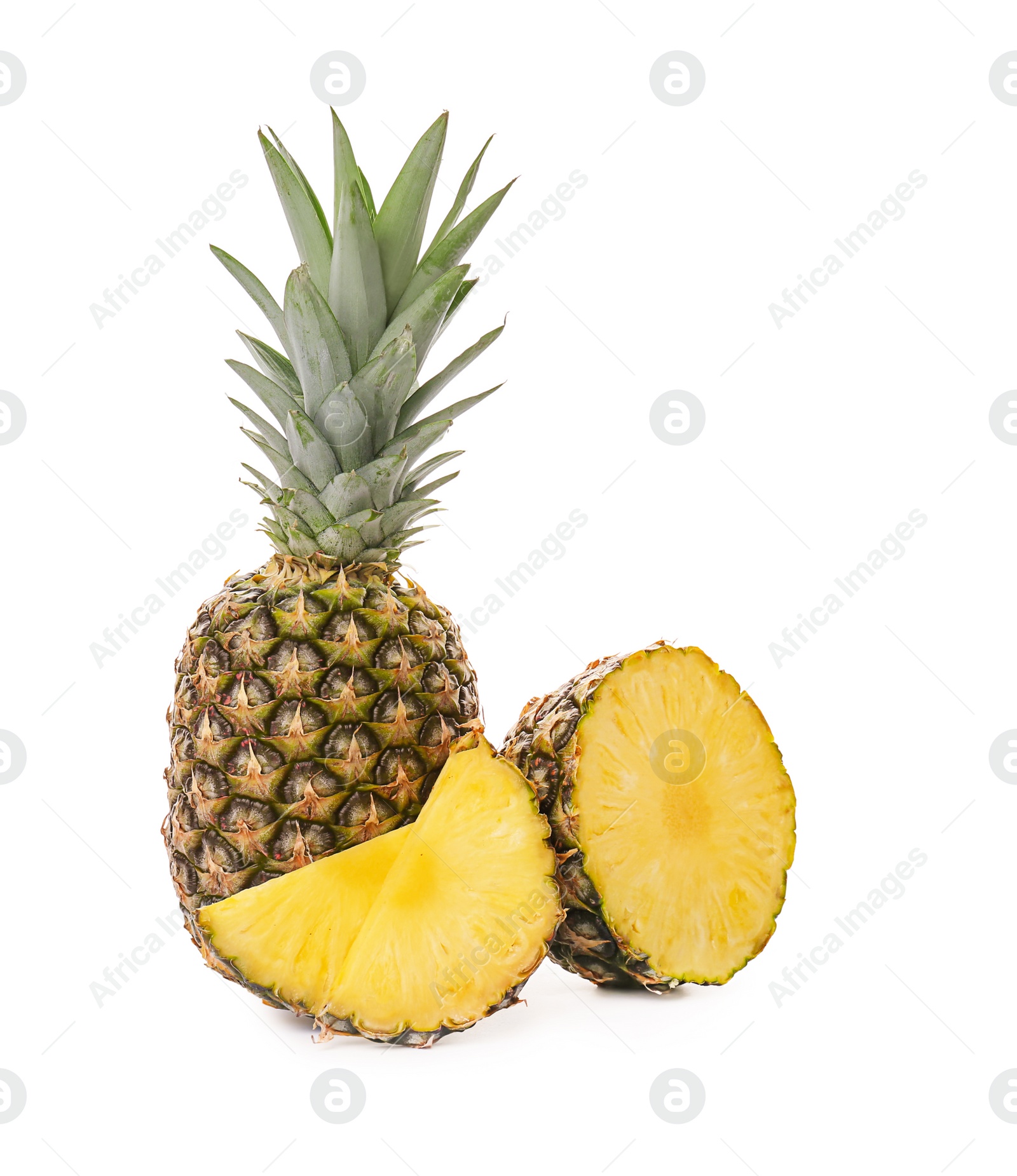 Photo of Fresh pineapples on white background