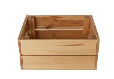 Wooden crate on white background. Shipping container