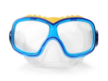 Photo of Swim goggles on white background. Beach object