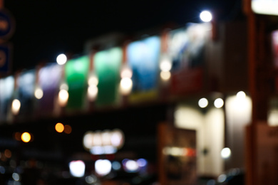 Photo of Blurred view of city at night. Bokeh effect