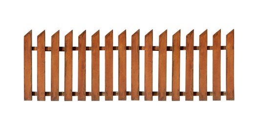 Image of Wooden fence on white background. Enclosing structure