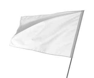 Blank flag isolated on white. Mockup for design