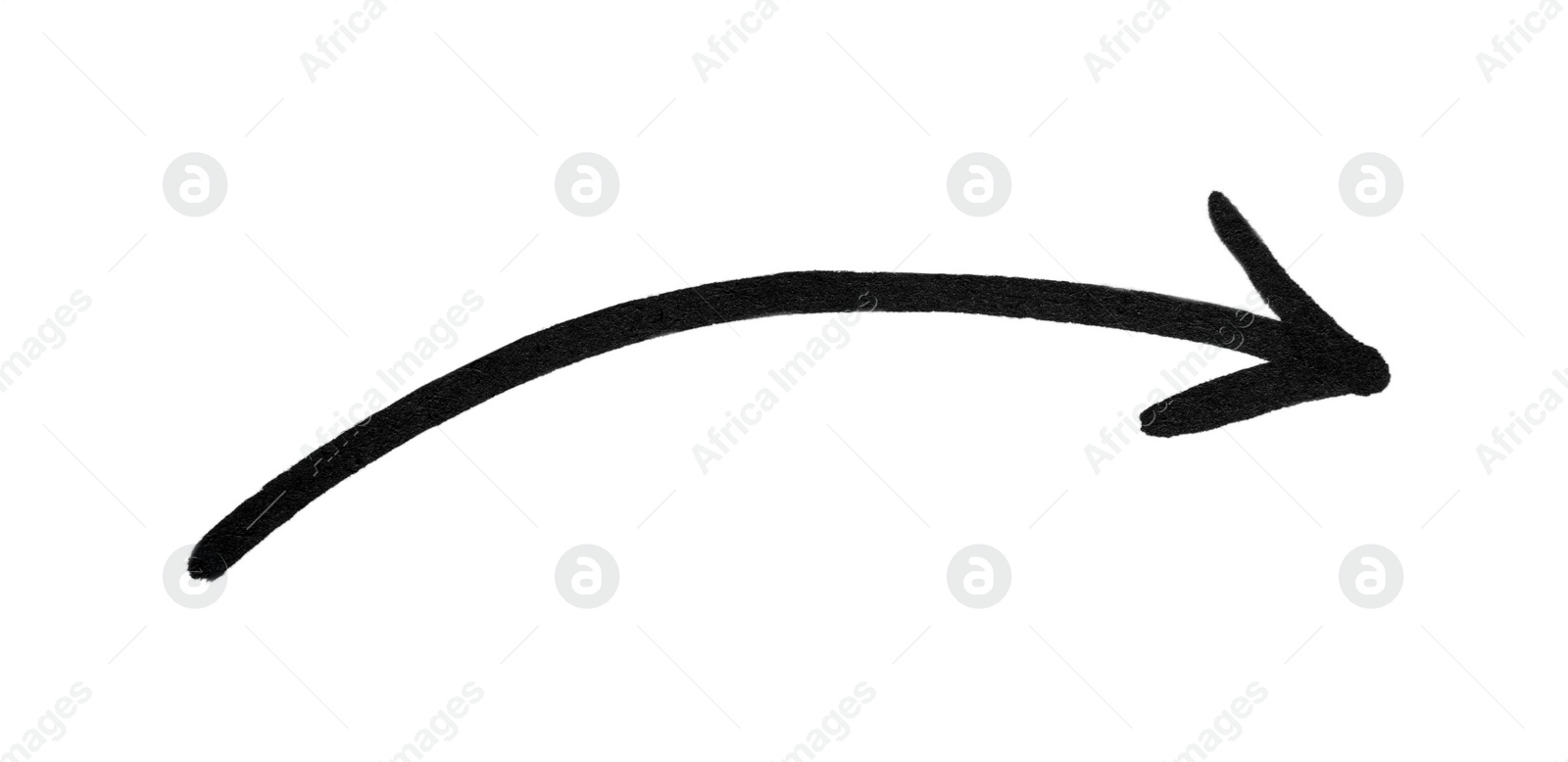 Photo of Arrow drawn with black marker on white background, top view