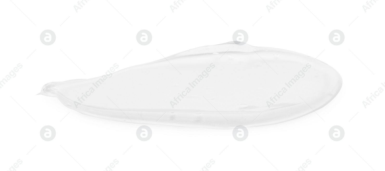 Photo of Sample of clear cosmetic gel isolated on white