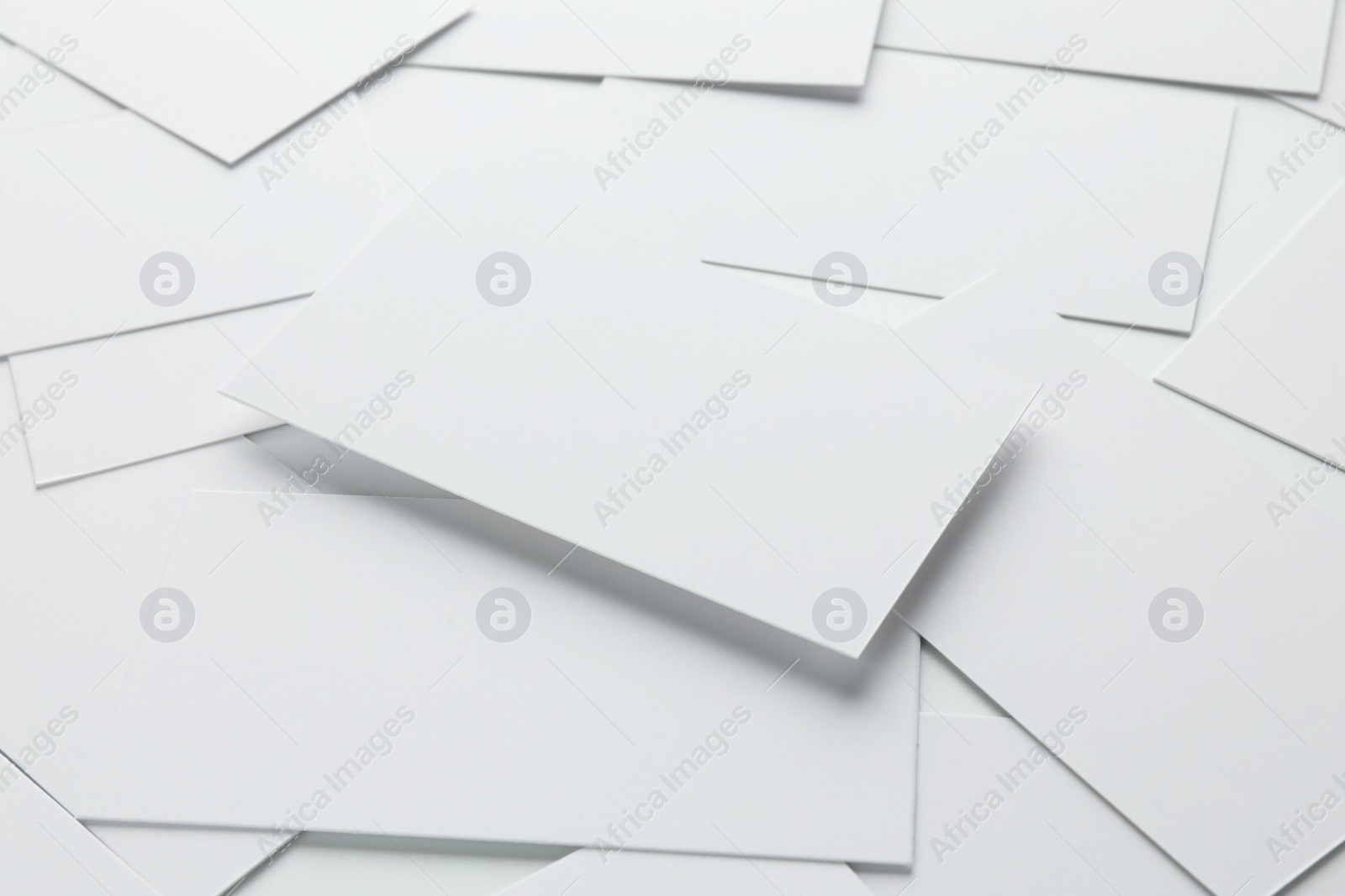 Photo of Blank business cards on white background. Mockup for design