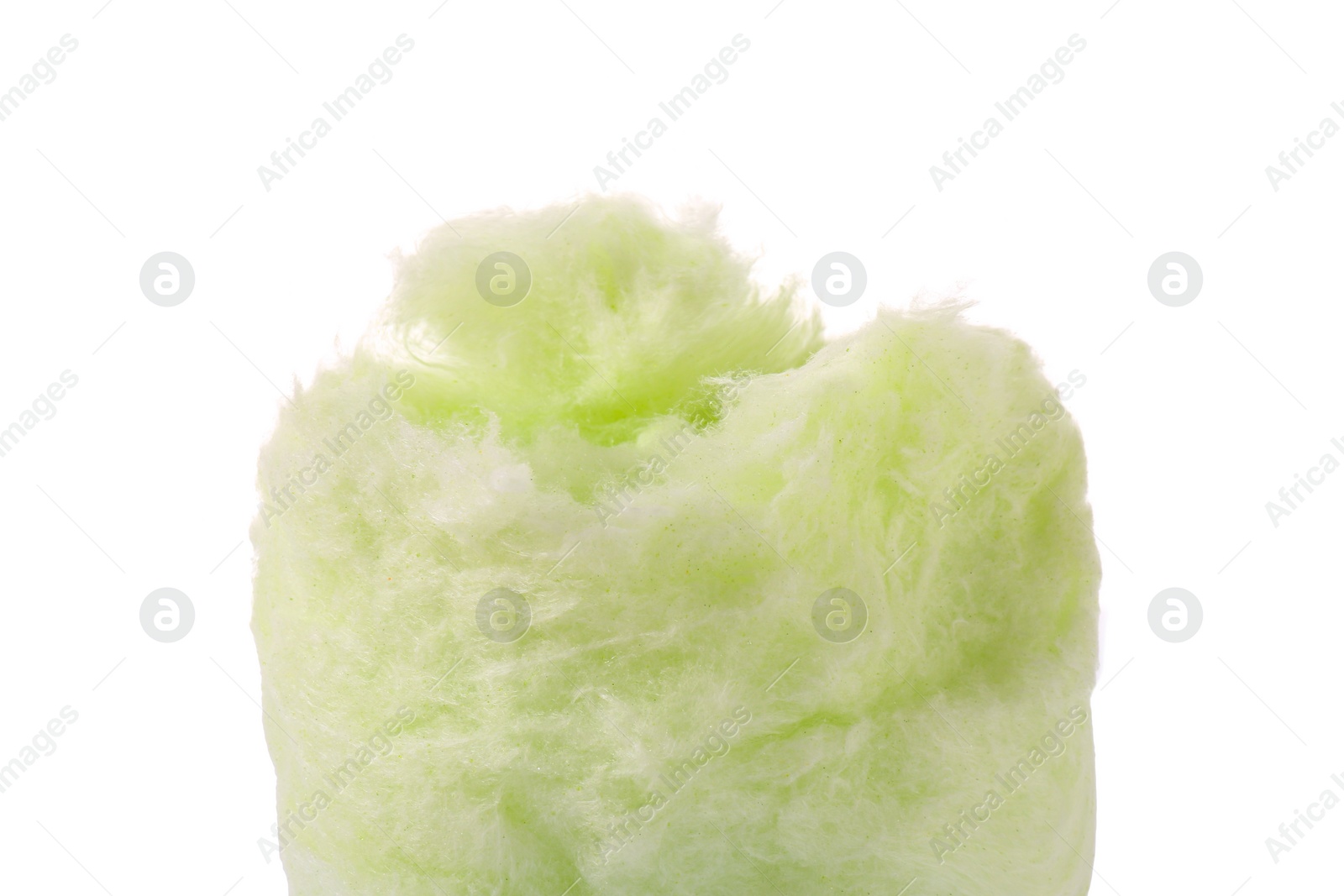 Photo of Sweet green cotton candy isolated on white