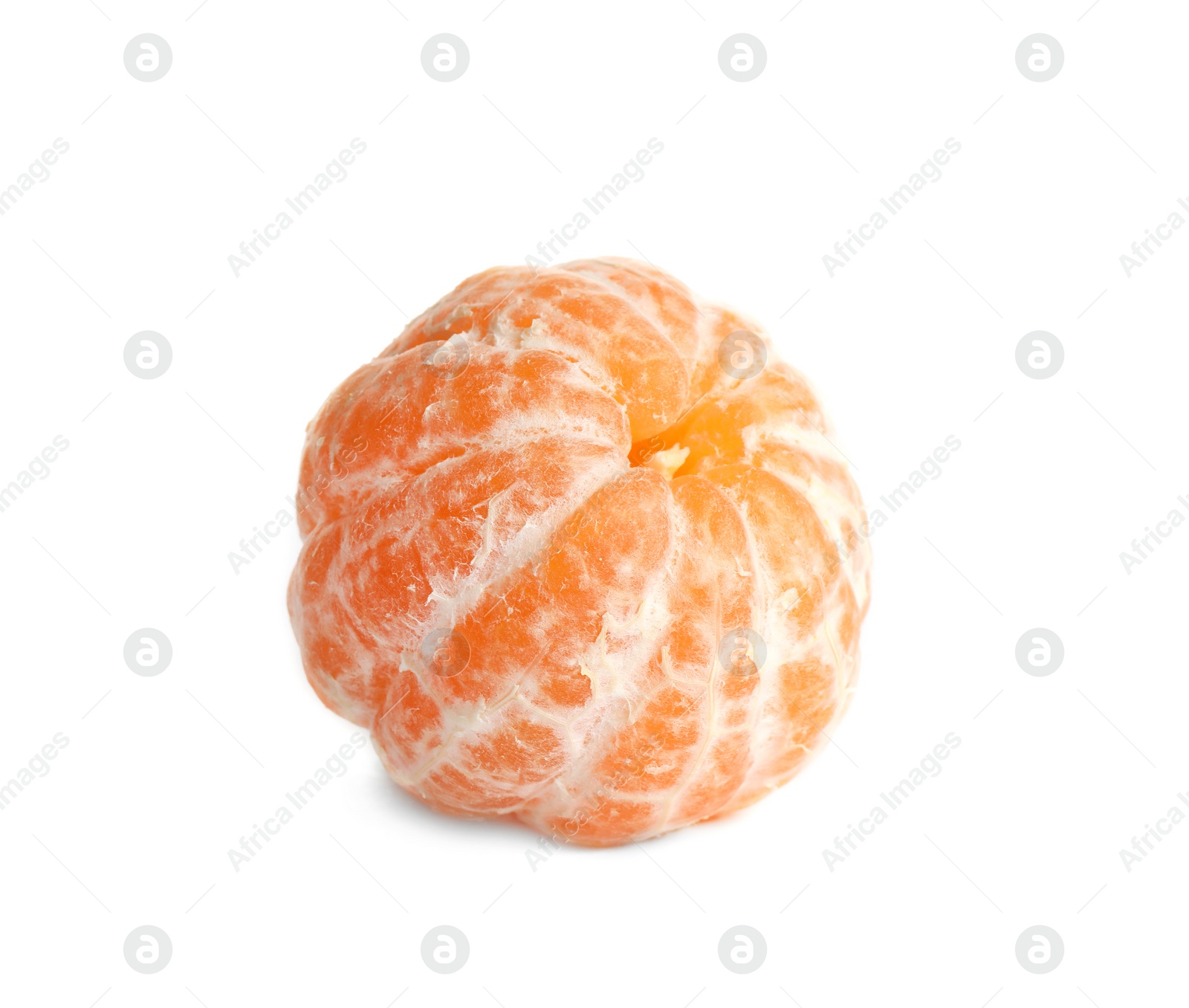 Photo of Peeled fresh juicy tangerine isolated on white